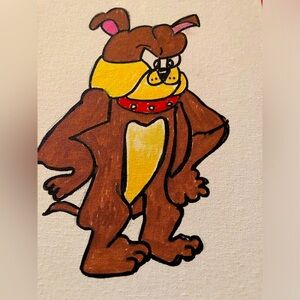 Brown and Yellow Dog Cartoon Canvas